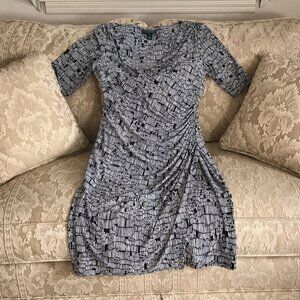 Ralph Lauren Black & White Abstract Dress – Size 12